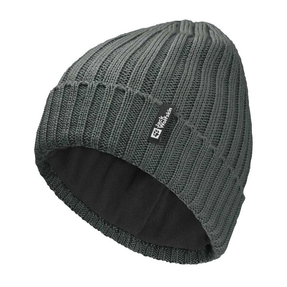 Jack Wolfskin Rib Knit Beanie Slate Green Muts Jack Wolfskin Rib Knit Beanie Slate Green Muts