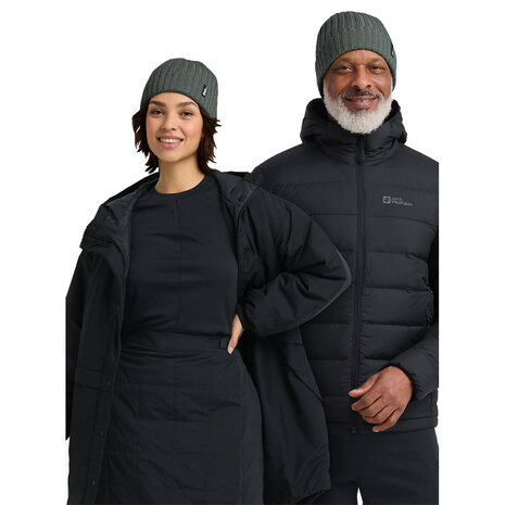 Jack Wolfskin Rib Knit Beanie Slate Green Muts Jack Wolfskin Rib Knit Beanie Slate Green Muts