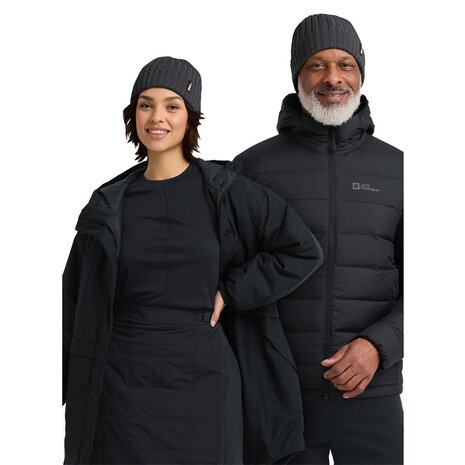 Jack Wolfskin Rib Knit Beanie Black Muts Jack Wolfskin Rib Knit Beanie Black Muts