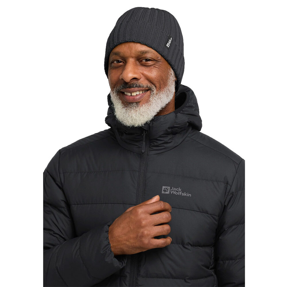 Jack Wolfskin Rib Knit Beanie Black Muts Jack Wolfskin Rib Knit Beanie Black Muts