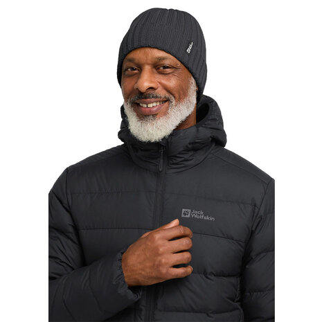 Jack Wolfskin Rib Knit Beanie Black Muts Jack Wolfskin Rib Knit Beanie Black Muts