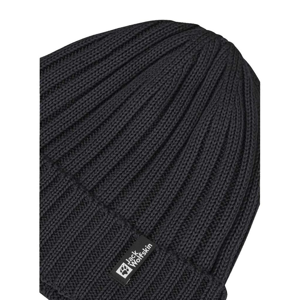 Jack Wolfskin Rib Knit Beanie Black Muts Jack Wolfskin Rib Knit Beanie Black Muts