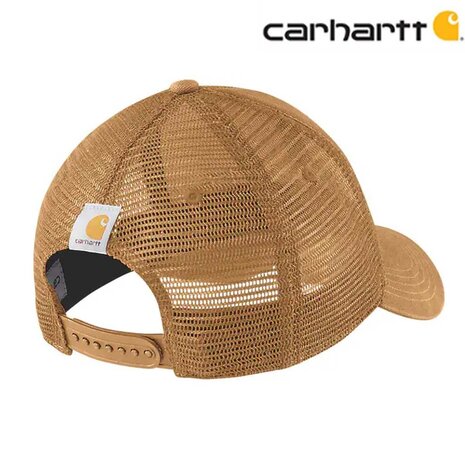 Carhartt Canvas Mesh Back Logo Bruin Cap Carhartt Canvas Mesh Back Logo Bruin Cap