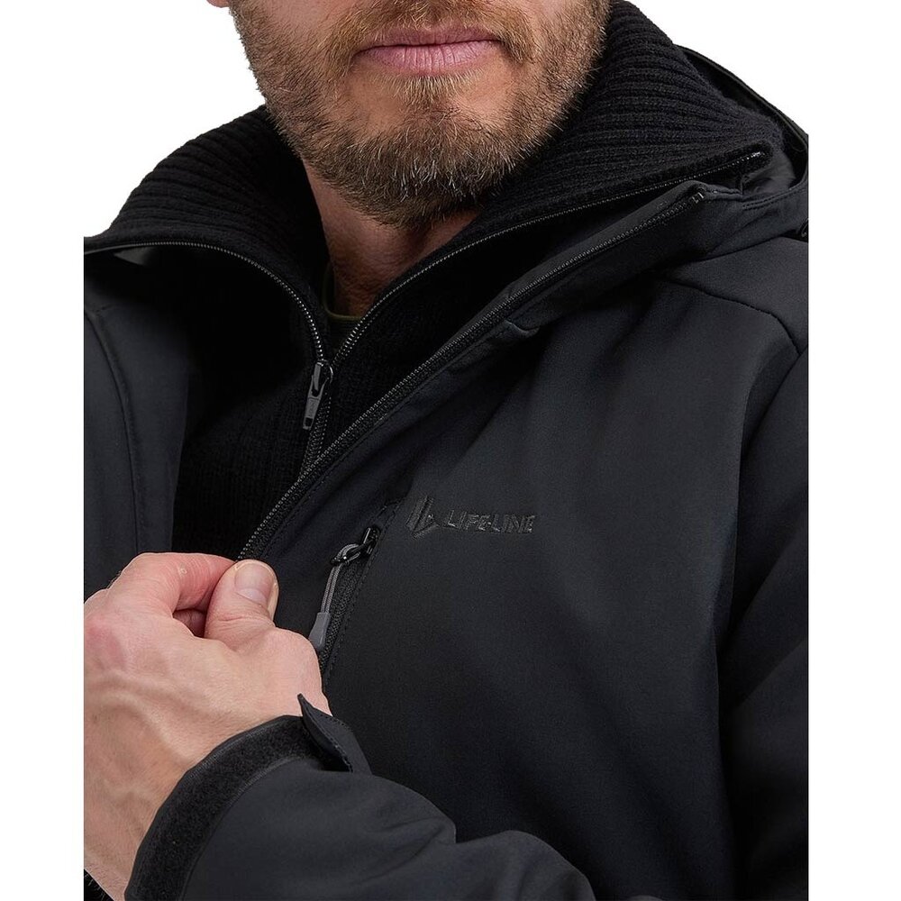 Life Line Joy Zwart Gevoerde Softshell Jas Heren Life Line Joy Zwart Gevoerde Softshell Jas Heren
