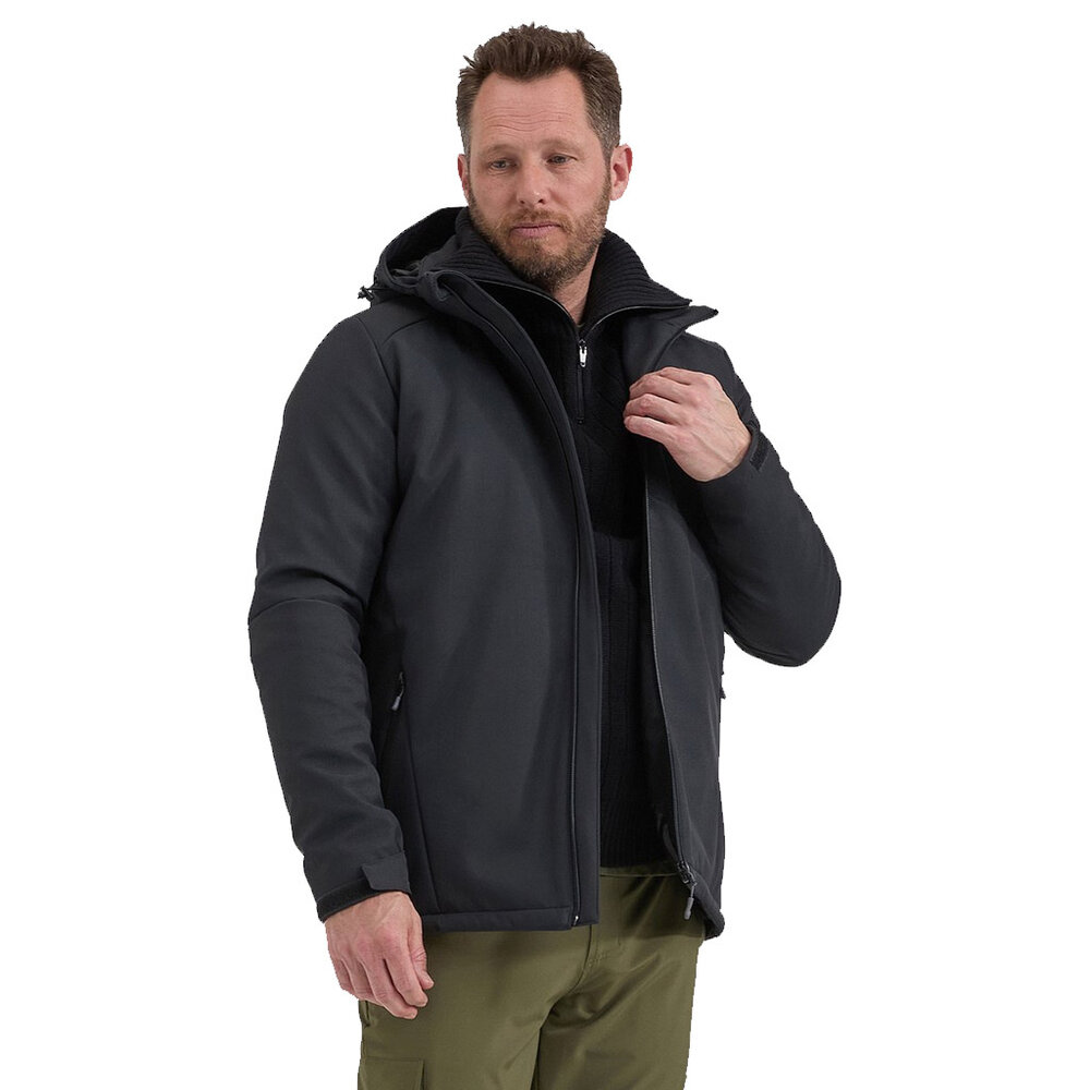 Life Line Joy Zwart Gevoerde Softshell Jas Heren Life Line Joy Zwart Gevoerde Softshell Jas Heren