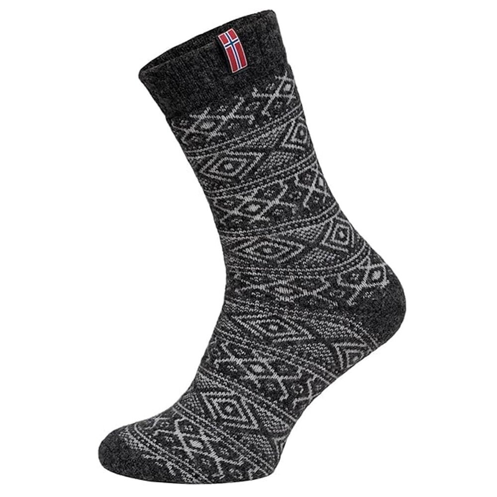 Woolwear 80% Wol Antraciet Ecru Noorse Sokken