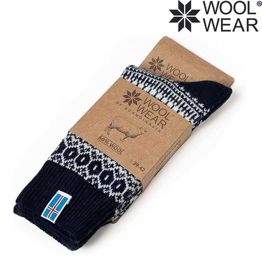 Woolwear of Scandinavia Navy IJslandse wollen sokken