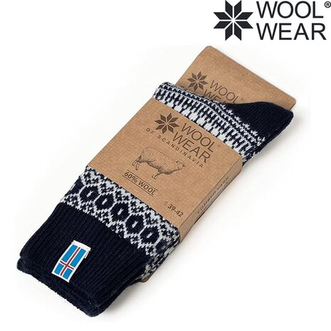 Woolwear of Scandinavia Navy IJslandse wollen sokken