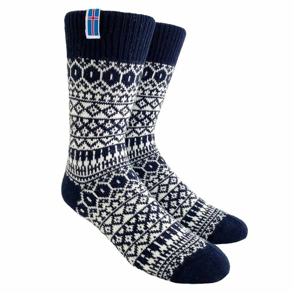 Woolwear of Scandinavia Navy IJslandse wollen sokken