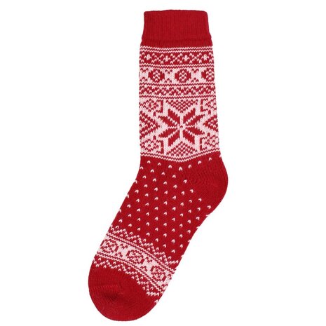 Woolwear 60% Wol Rood Sneeuwvlok Sokken