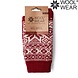 Woolwear of Scandinavia Rode wollen sokken met sneeuwvlokpatroon