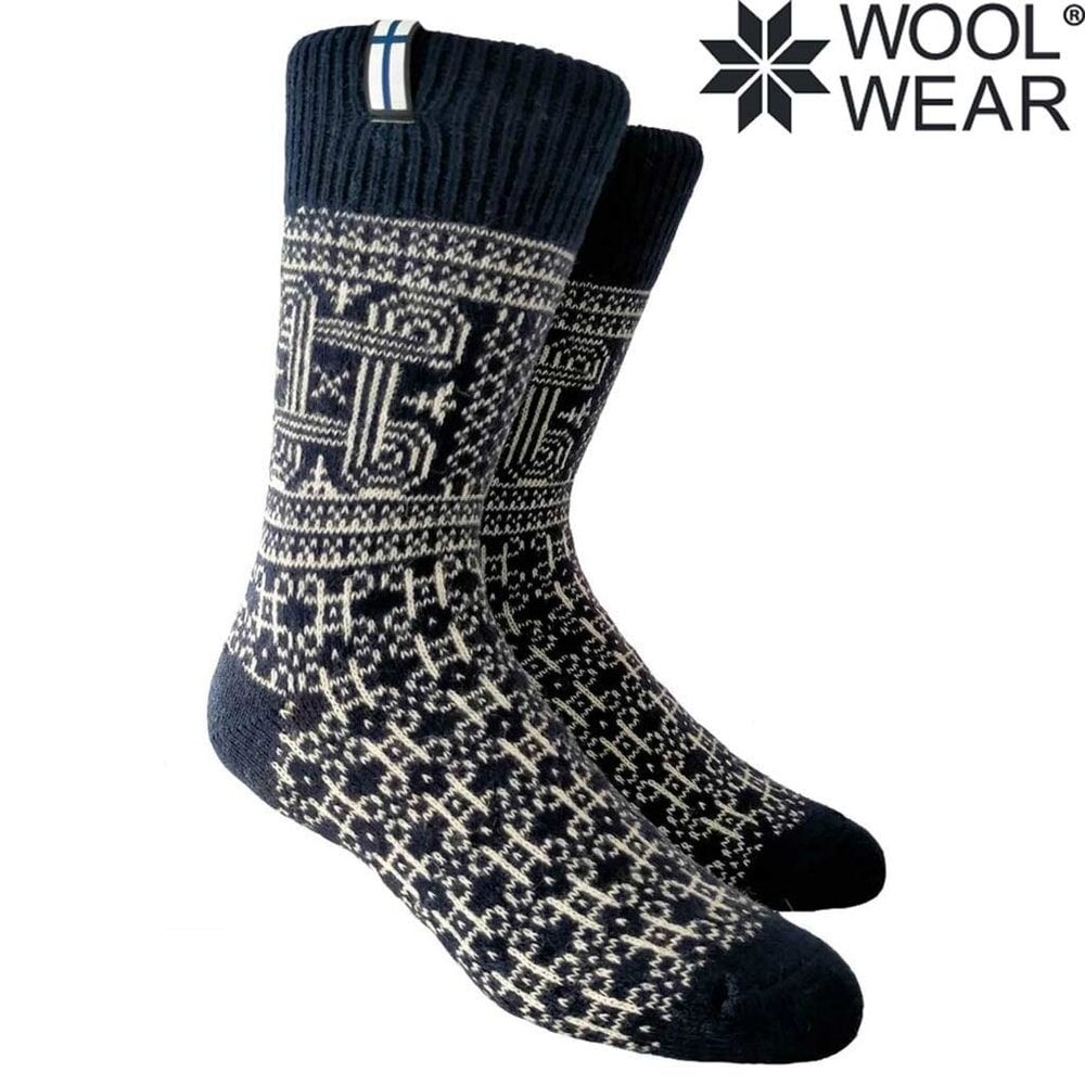 Woolwear Scandinavia Finse sokken Navy – 65% wol Woolwear Scandinavia Finse sokken Navy – 65% wol