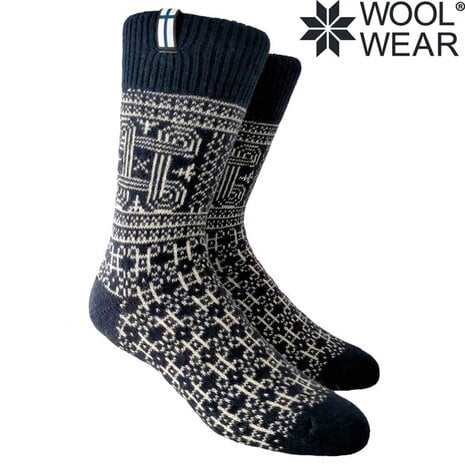 Woolwear Scandinavia Finse sokken Navy – 65% wol Woolwear Scandinavia Finse sokken Navy – 65% wol