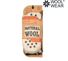 Woolwear of Scandinavia 80% Wol Antislip Ecru Huissokken Woolwear of Scandinavia 80% Wol Antislip Ecru Huissokken