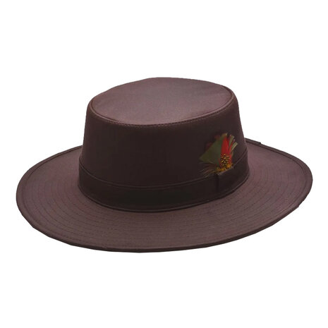 Hunter Outdoor Feather Hat Brown Hoed
