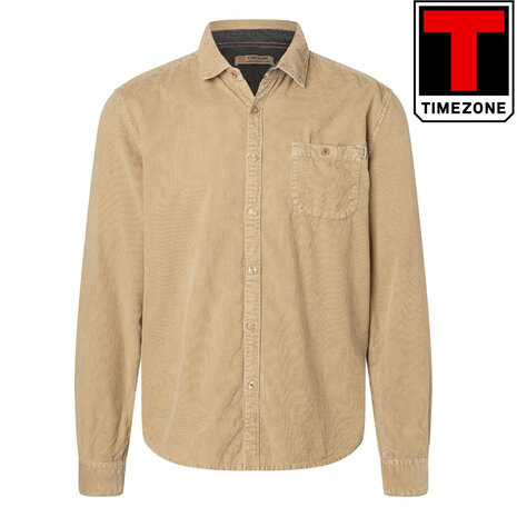 Timezone Corduroy Shirt Nut Beige Overhemd Heren Timezone Corduroy Shirt Nut Beige Overhemd Heren