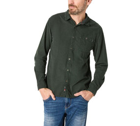 Timezone Corduroy Shirt Black Olive Overhemd Heren