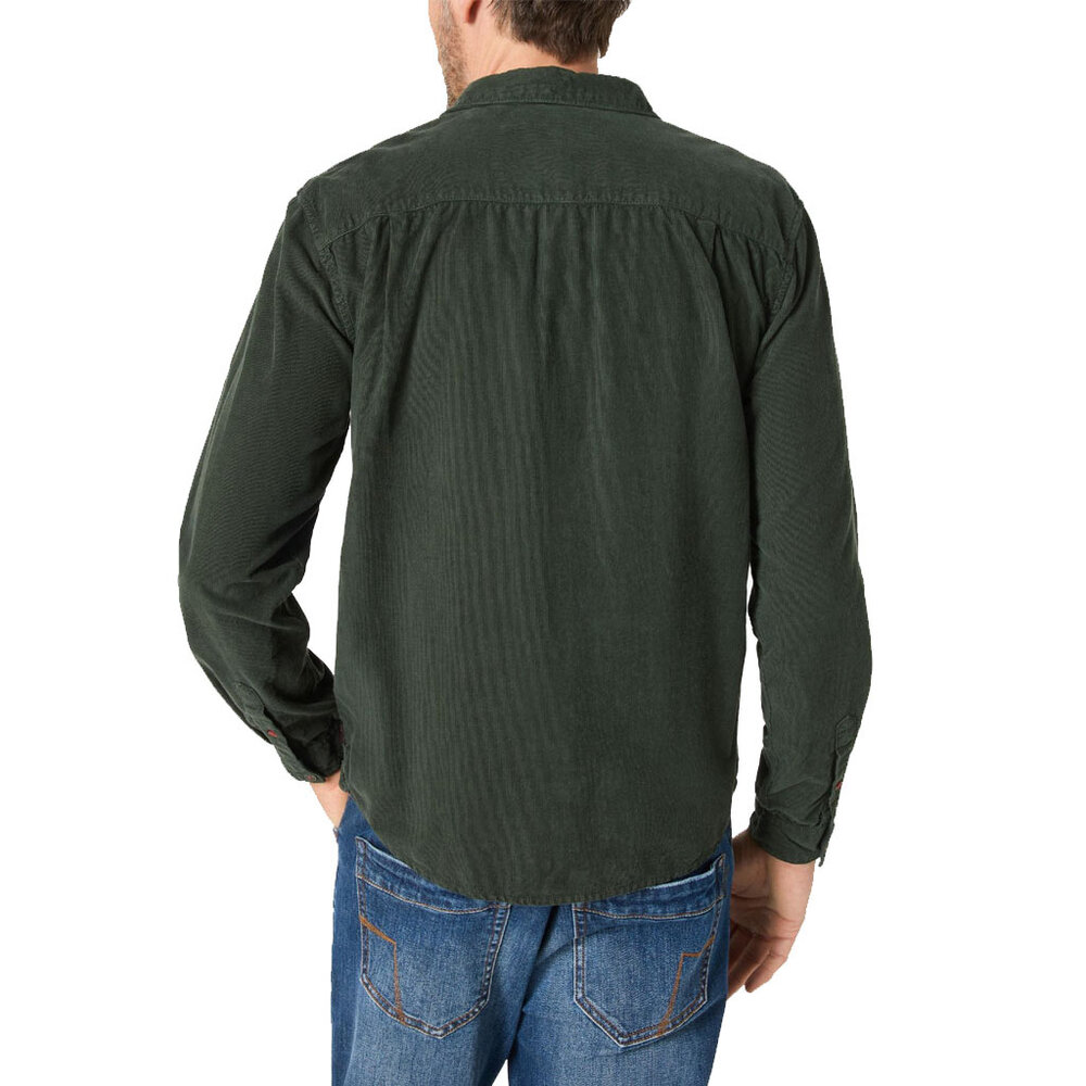 Timezone Corduroy Shirt Black Olive Overhemd Heren Timezone Corduroy Shirt Black Olive Overhemd Heren