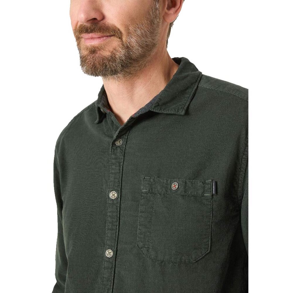 Timezone Corduroy Shirt Black Olive Overhemd Heren Timezone Corduroy Shirt Black Olive Overhemd Heren