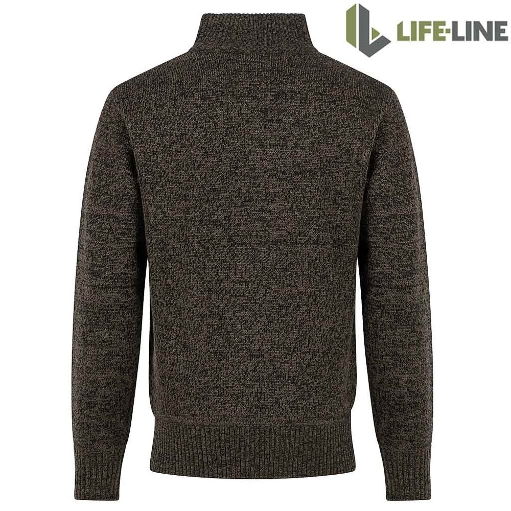 Life Line Waterville Lined Dark Green Melange Trui Heren Life Line Waterville Lined Dark Green Melange Trui Heren