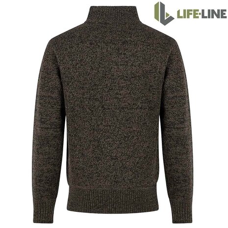 Life Line Waterville Lined Dark Green Melange Trui Heren Life Line Waterville Lined Dark Green Melange Trui Heren