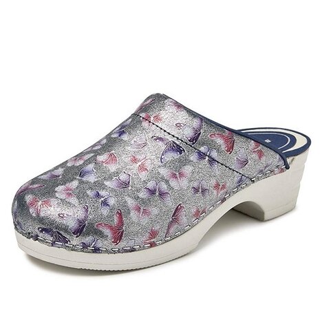 Bighorn 3630 Vlinder Zilver Medische Klompen Dames Bighorn 3630 Vlinder Zilver Medische Klompen Dames