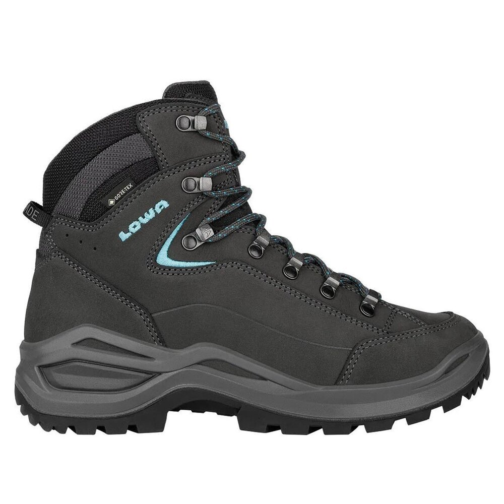 Lowa Renegade GTX Mid Asphalt Turquoise Wandelschoenen Dames Lowa Renegade GTX Mid Asphalt Turquoise Wandelschoenen Dames