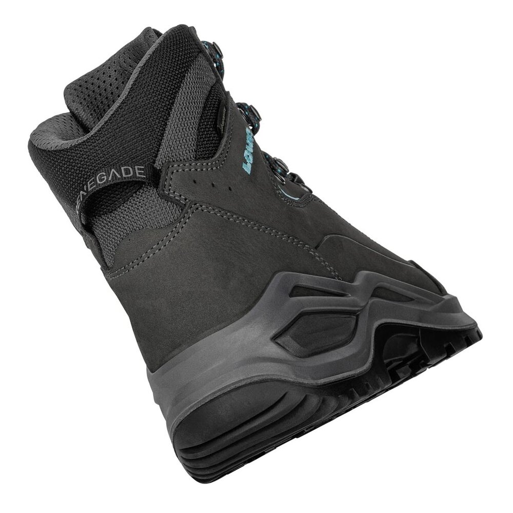 Lowa Renegade GTX Mid Asphalt Turquoise Wandelschoenen Dames Lowa Renegade GTX Mid Asphalt Turquoise Wandelschoenen Dames
