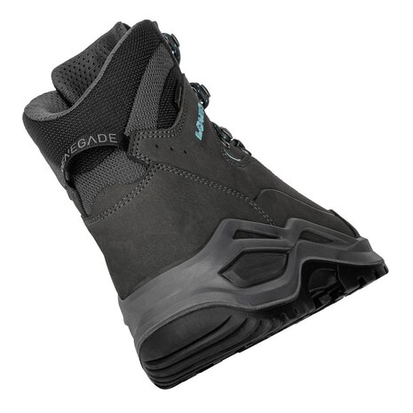 Lowa Renegade GTX Mid Asphalt Turquoise Wandelschoenen Dames Lowa Renegade GTX Mid Asphalt Turquoise Wandelschoenen Dames