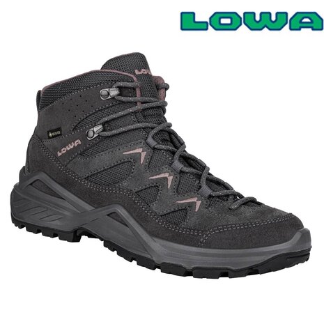 Lowa Sirkos Evo GTX Mid Graphite Brownrose Wandelschoenen Dames Lowa Sirkos Evo GTX Mid Graphite Brownrose Wandelschoenen Dames