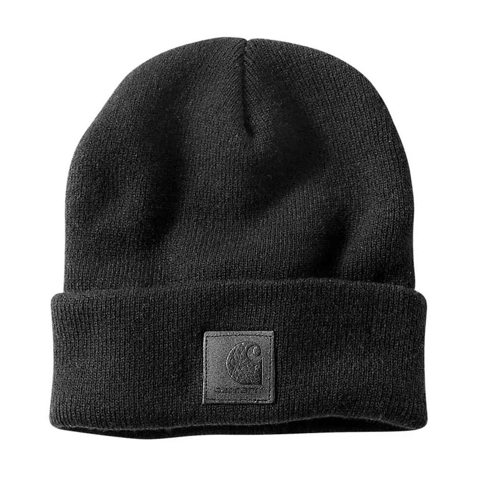 Carhartt Leatherette Watch Cap Zwart Muts Carhartt Leatherette Watch Cap Zwart Muts
