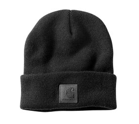 Carhartt Leatherette Watch Cap Zwart Muts Carhartt Leatherette Watch Cap Zwart Muts