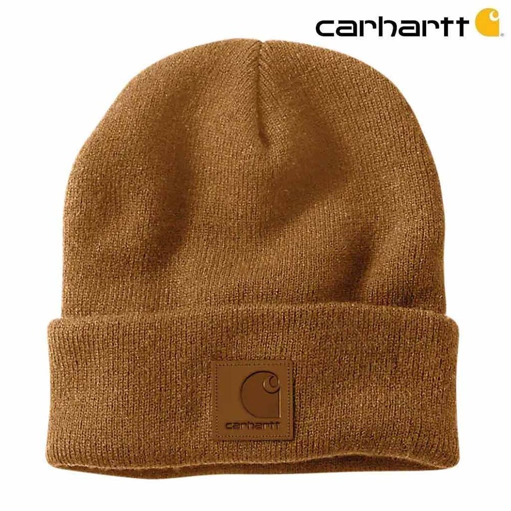Carhartt Leatherette Watch Cap Bruin Muts Carhartt Leatherette Watch Cap Bruin Muts