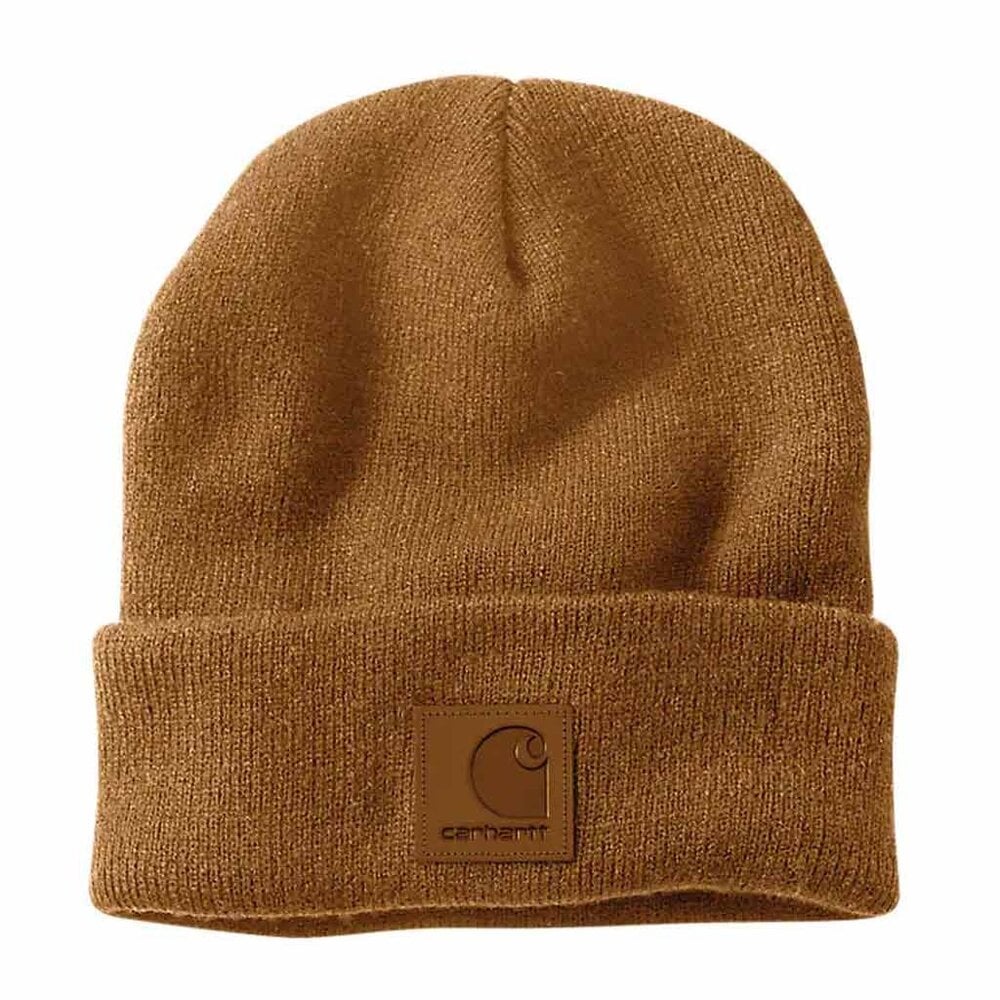 Carhartt Leatherette Watch Cap Bruin Muts Carhartt Leatherette Watch Cap Bruin Muts