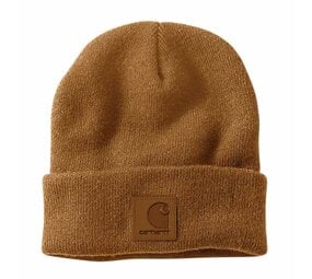 Carhartt Leatherette Watch Cap Bruin Muts Carhartt Leatherette Watch Cap Bruin Muts