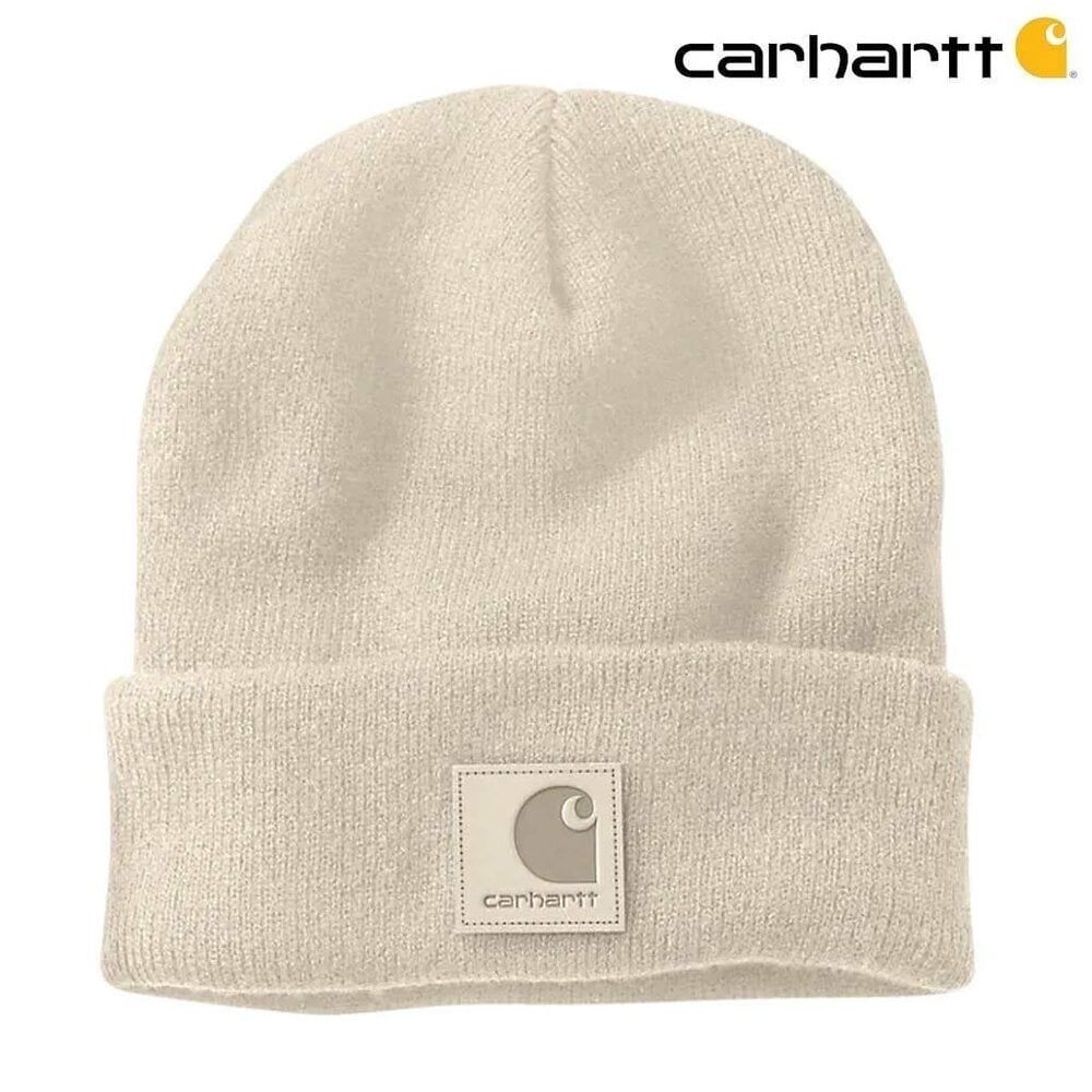 Carhartt Leatherette Watch Cap Oat Milk Muts Carhartt Leatherette Watch Cap Oat Milk Muts