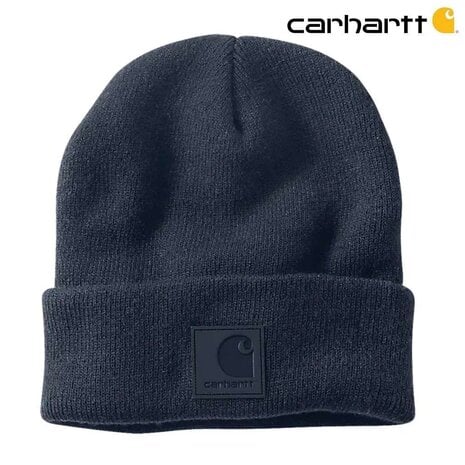 Carhartt Leatherette Watch Cap Navy Muts Carhartt Leatherette Watch Cap Navy Muts