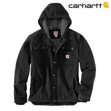 Carhartt Washed Duck Sherpa-Lined Zwart Werkjas Heren