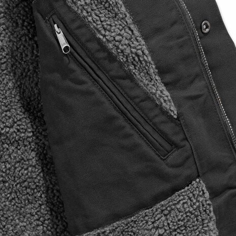 Carhartt Washed Duck Sherpa-Lined Zwart Werkjas Heren