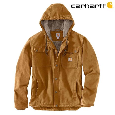 Carhartt Washed Duck Sherpa-Lined Bruin Werkjas Heren