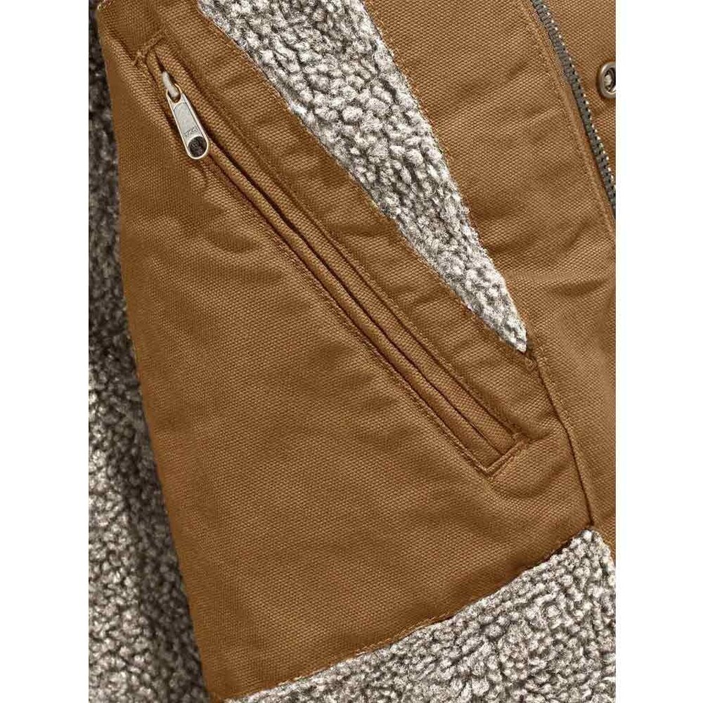 Carhartt Washed Duck Sherpa-Lined Bruin Werkjas Heren