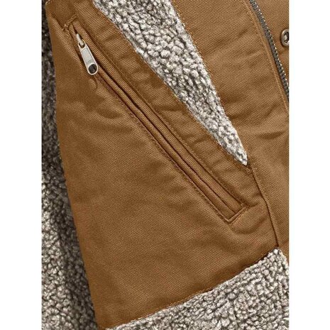 Carhartt Washed Duck Sherpa-Lined Bruin Werkjas Heren