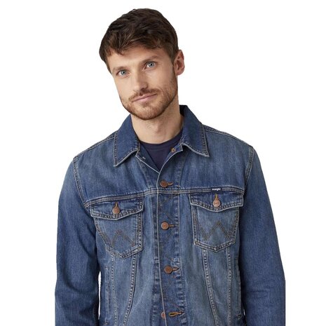 Wrangler Classic Jacket Mid Stone Spijkerjack Heren