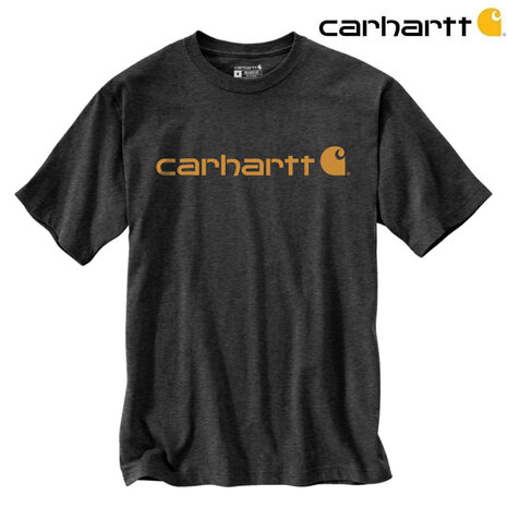 Carhartt Dearborn Logo Shortsleeve Carbon Heather T-Shirt Heren Carhartt Dearborn Logo Shortsleeve Carbon Heather T-Shirt Heren
