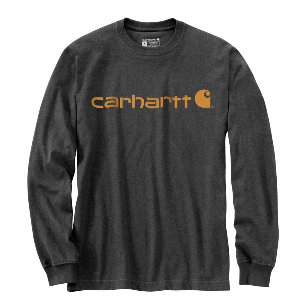 Carhartt Dearborn Relaxed Longsleeve Logo Carbon Heather Shirt Heren Carhartt Dearborn Relaxed Longsleeve Logo Carbon Heather Shirt Heren