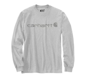 Carhartt Dearborn Relaxed Longsleeve Logo Heather Gray Shirt Heren