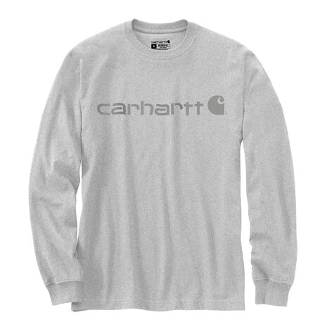 Carhartt Dearborn Relaxed Longsleeve Logo Heather Gray Shirt Heren