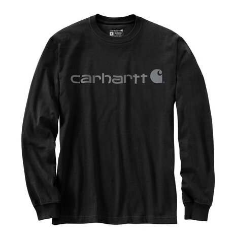 Carhartt  Dearborn Relaxed Longsleeve Logo Black Shirt Heren