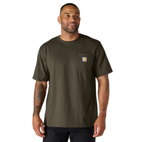 Carhartt Dearborn Pocket Shortsleeve Burnished Logs Heather T-Shirt Heren