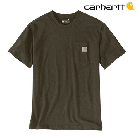 Carhartt Dearborn Pocket Shortsleeve Burnished Logs Heather T-Shirt Heren